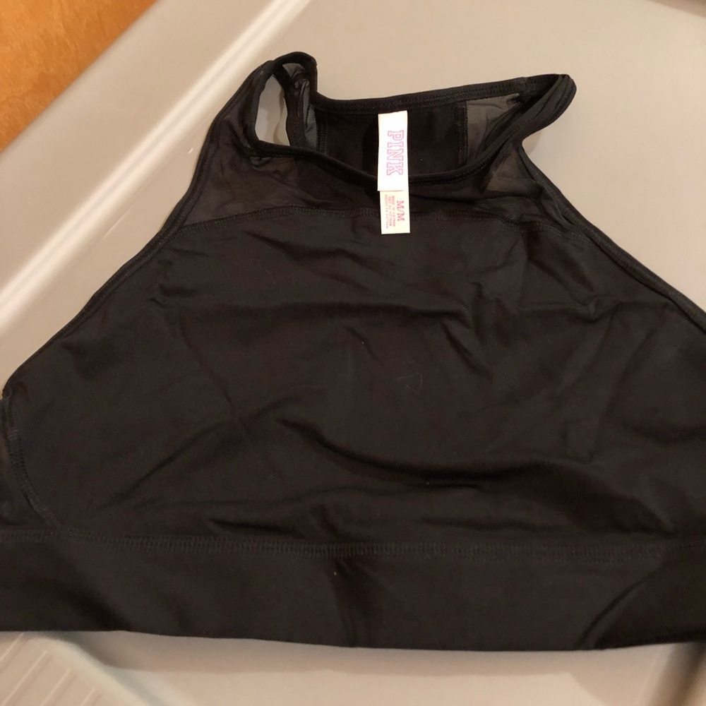 Victoria Secret Pink Black Racerback Sports Bra